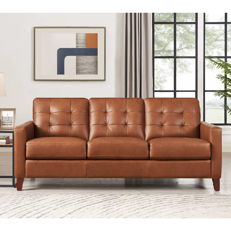 sectional sofa with cozy design -Aiden - Leather Sofa