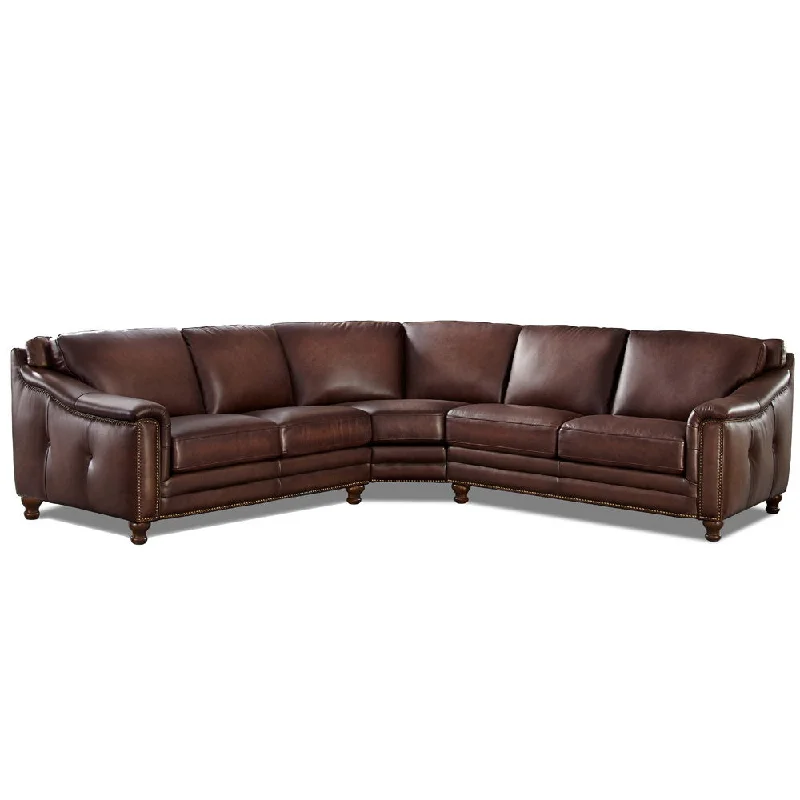 contemporary fabric sofa -Belfast - Sectional Leather - Brown