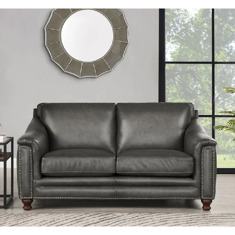 sectional sofa with soft leather finish -Belfast - Top Grain Leather Loveseat