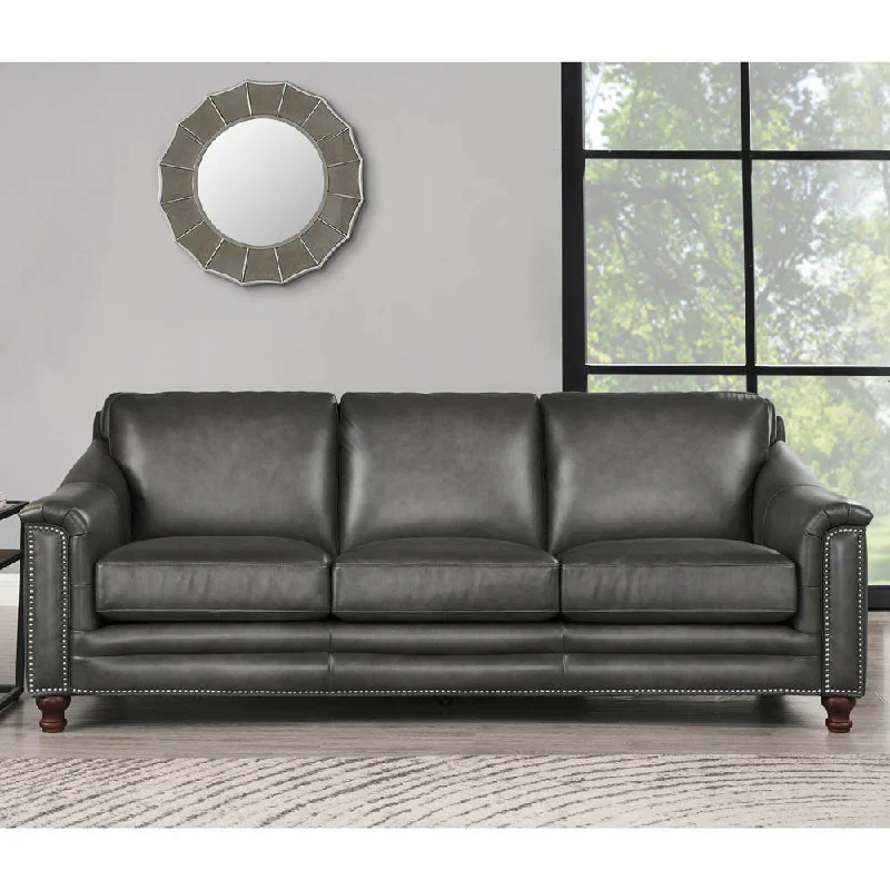 sleek sectional sofa with modern design -Belfast - Top Grain Leather Sofa Couch