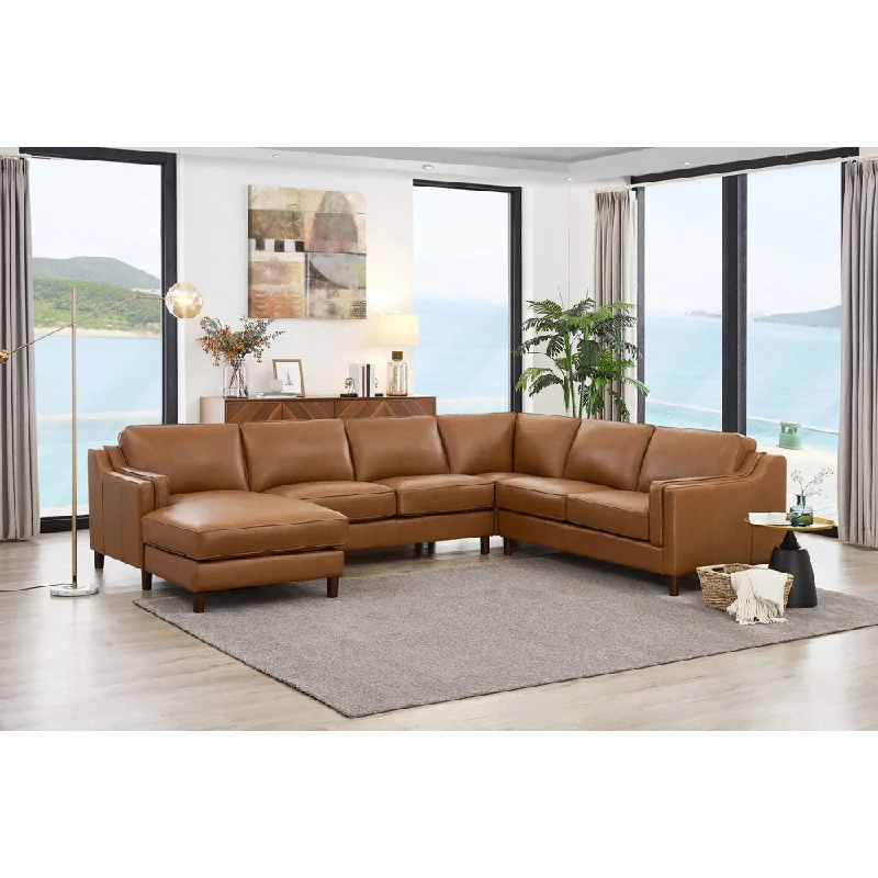 deep sectional sofa with comfortable design -Bella - Leather Sectional