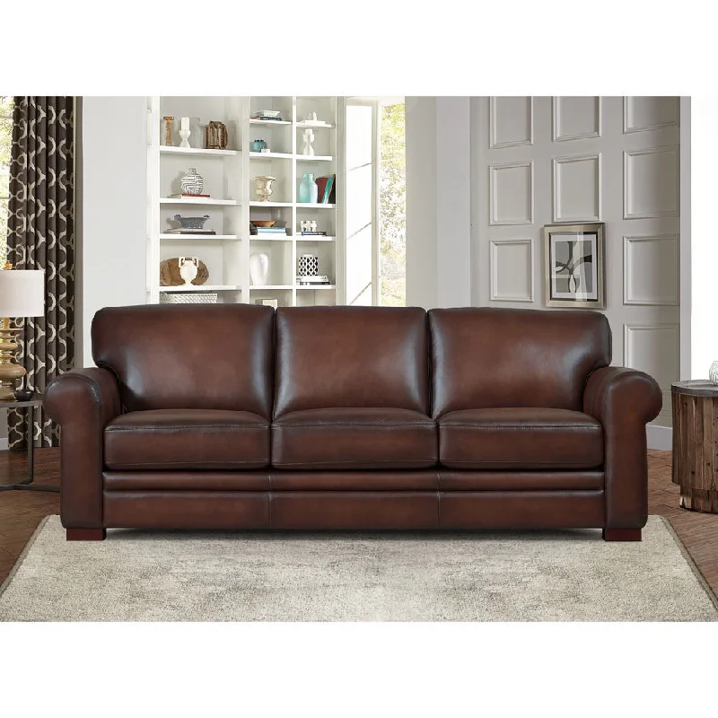 leather sofa with adjustable headrests -Brookfield - Leather Sofa