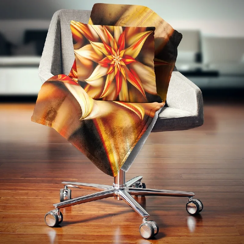 Gradient throw blanket-Designart 'Beautiful Brown Flower Petals' Floral Throw Blanket