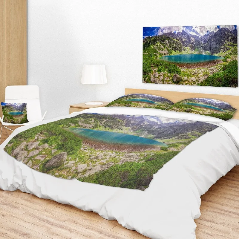 Crochet elegant throw blanket-Designart 'Tatra Mountains at Dawn Panorama' Landscape Fleece Throw Blanket