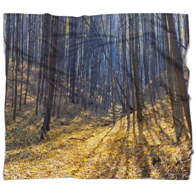 Alpine throw blanket-Designart 'Thick Autumn Forest Woods' Oversized Forest Throw Blanket