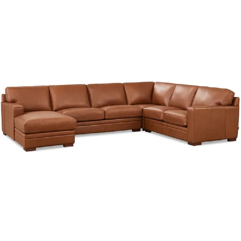 leather sofa with high back support -Dillon - Leather Left Chaise Sectional