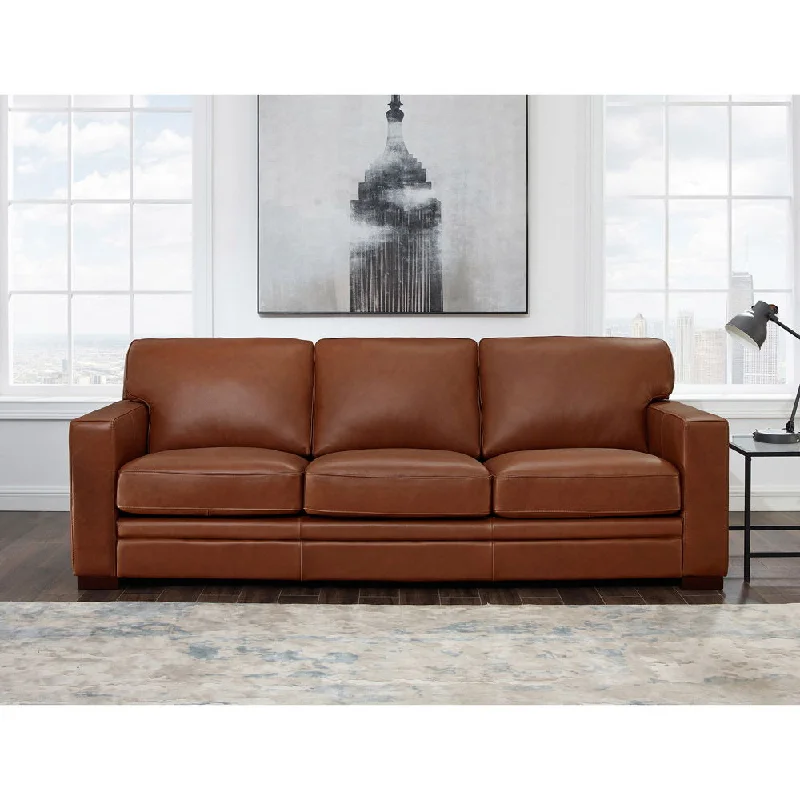 sectional sofa with plush armrests -Dillon - Leather Sofa