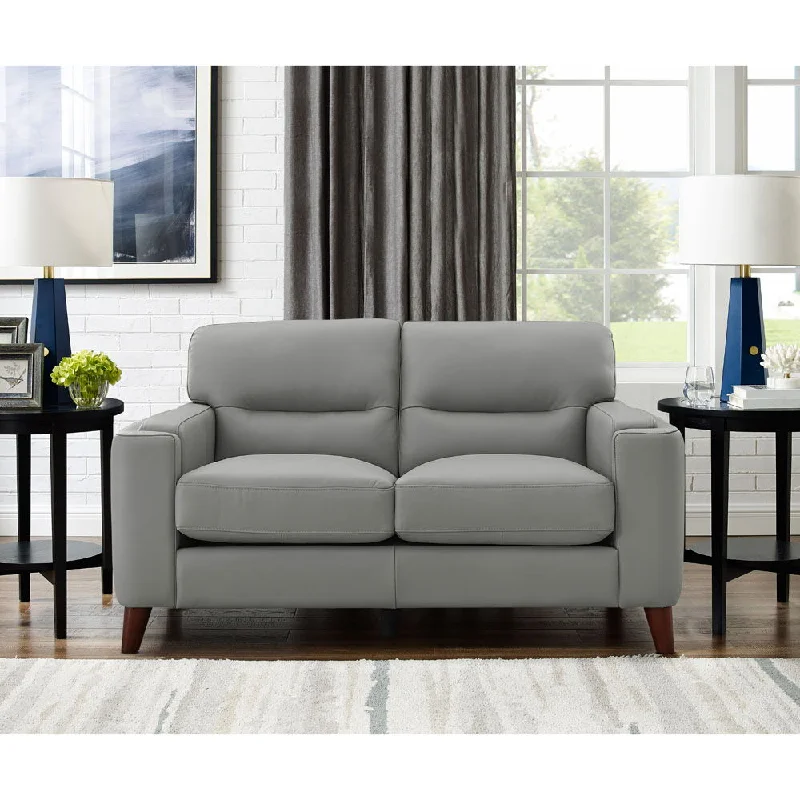 sectional sofa with neutral fabric -Elm - Leather Loveseat