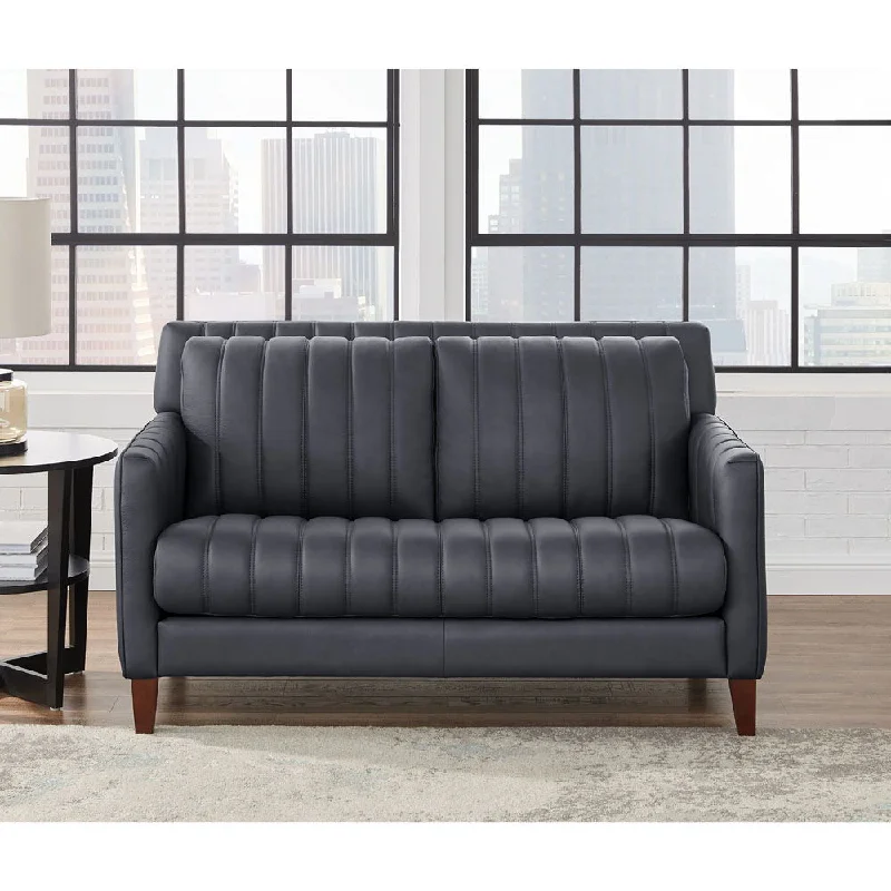 L-shaped sectional sofa with modern appeal -Ennis - Leather Loveseat