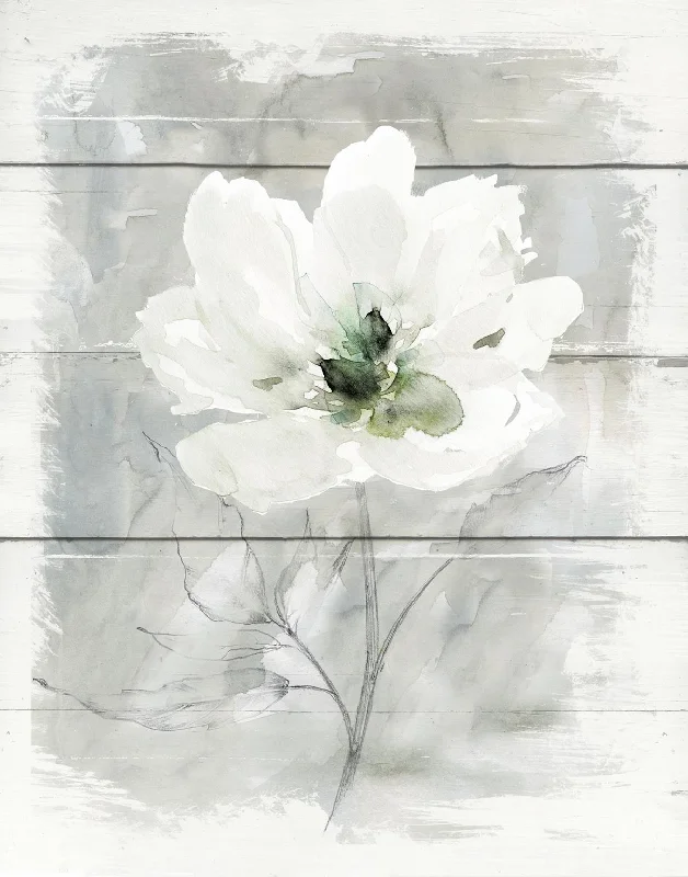 Wall decor with durable materials-Farmhouse Rose II By Carol Robinson - Silver - Pearl Silver