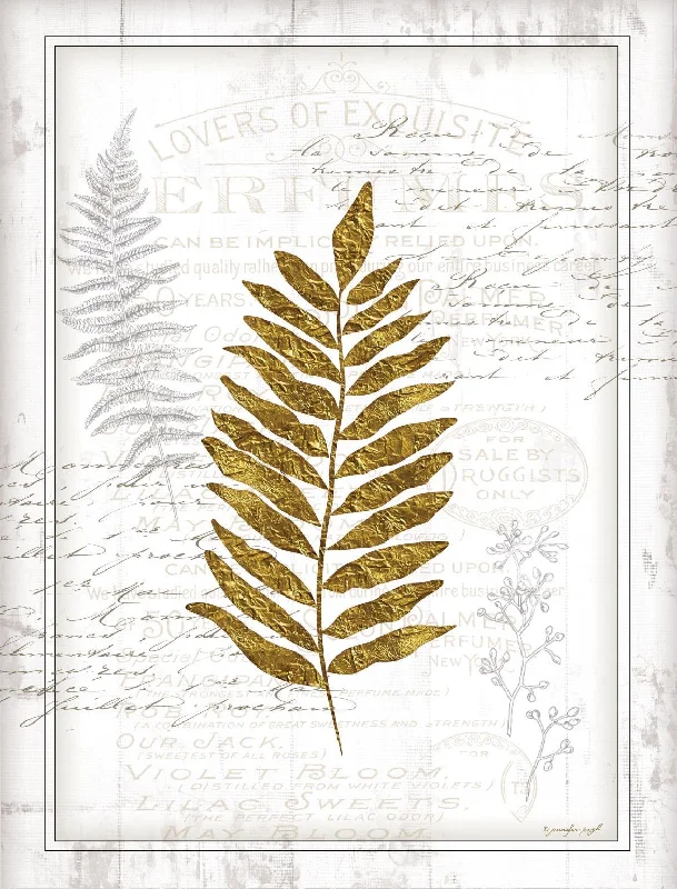 Wall decor with flag motifs-Gold Leaf I By Jennifer Pugh - Beige