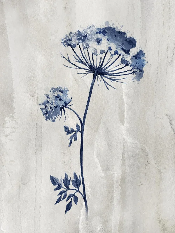 Wall decor with no tools needed-Indigo Botanical I By Conrad Knutsen - Beige