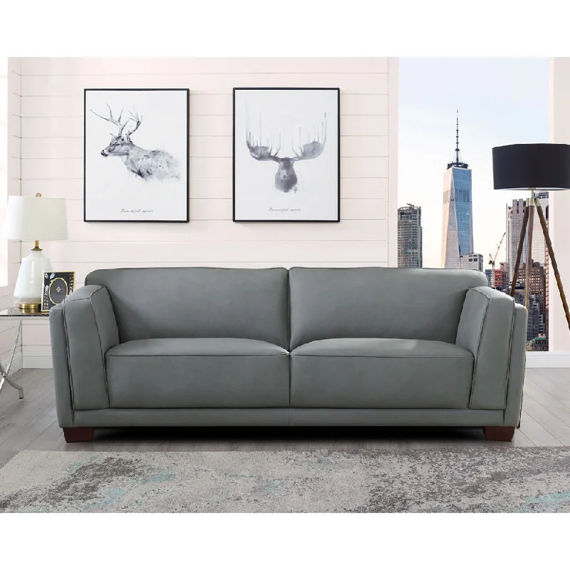 classic mid-century sofa -Marshall - Leather 2 Seater Sofa - Slate