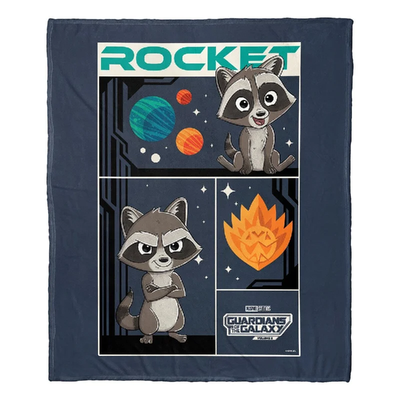 Mountain throw blanket-Marvel Guardians of the Galaxy 3 Space Rocket Silk Touch Throw