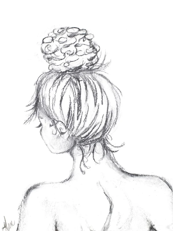 Wall decor with grayscale designs-Messy Bun I By Gina Ritter - Gray