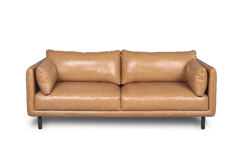 modern sofa with minimalist feel -Modern Leather Sofa - Camel