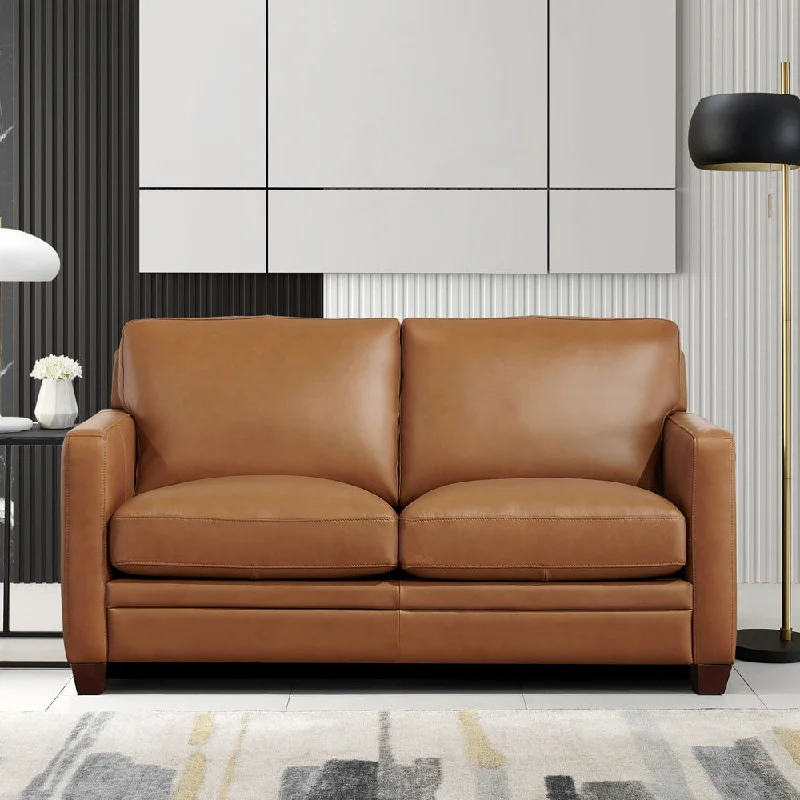 sectional sofa with tufted back design -Naples - Leather Loveseat