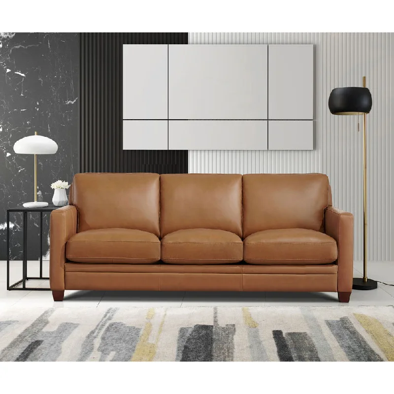 modern sectional sofa with memory foam cushions -Naples - Leather Sofa