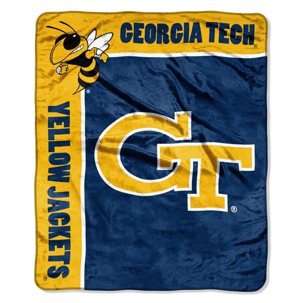 Colorful throw blanket-NCAA Raschel Georgia Institute of Technology Yellow Jackets School Spirit Throw