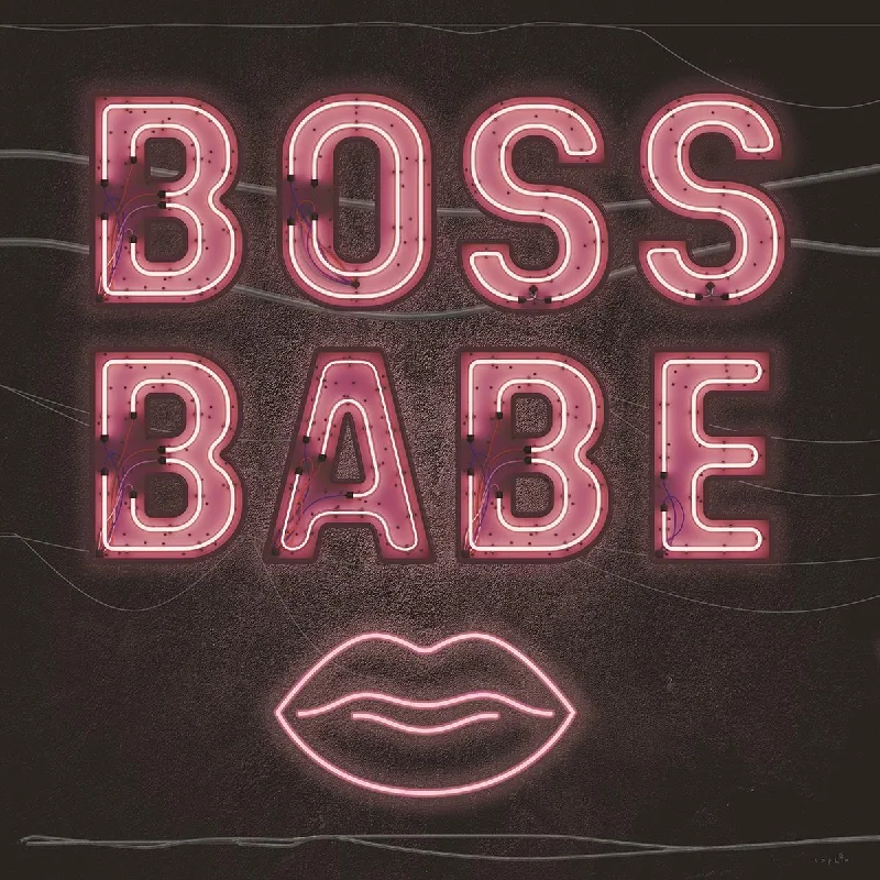 Wall decor with chevron patterns-Neon Boss Babe By Sophie Six - Black