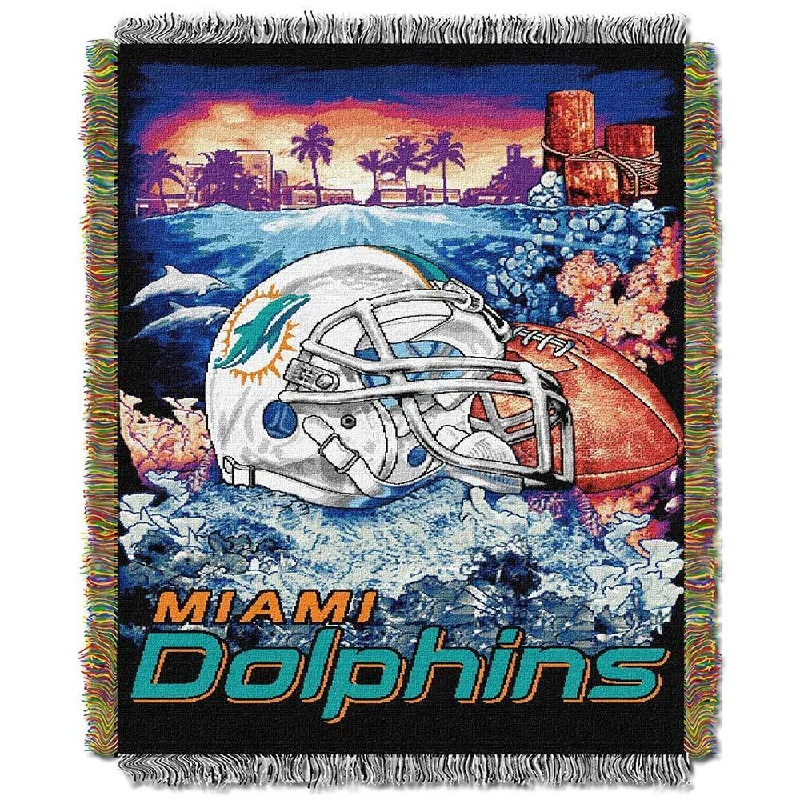 Discount throw blanket-NFL Miami Dolphins Woven Tapestry Throw