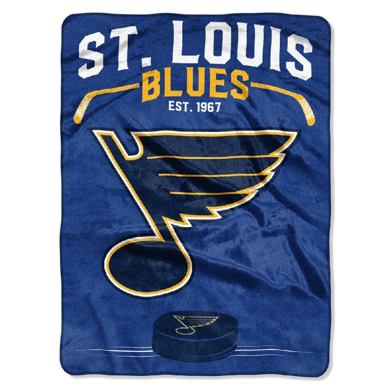 Fleece throw blanket-NHL 0802 Blues Inspired Raschel Throw