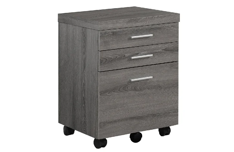 Particle Board 3 Drawers Filing Cabinet - Dark Taupe Black