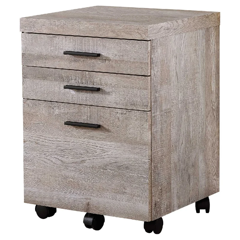 Particle Board 3 Drawers Filing Cabinet - Taupe