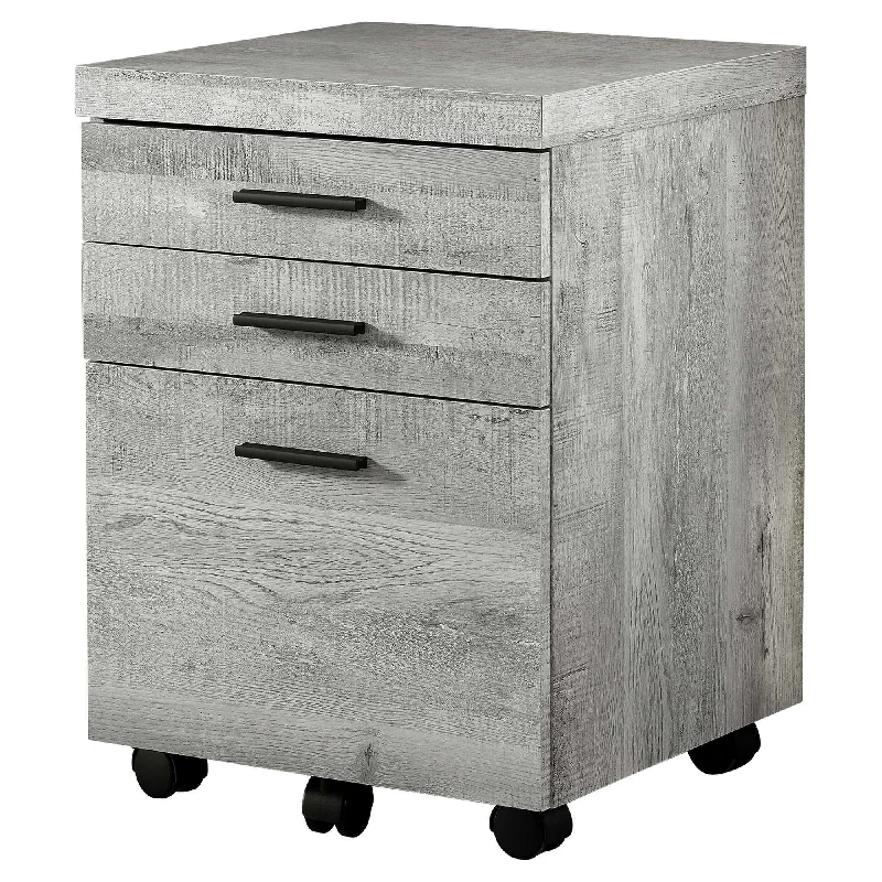 Particle Board And Filing Cabinet With 3 Drawers - Gray