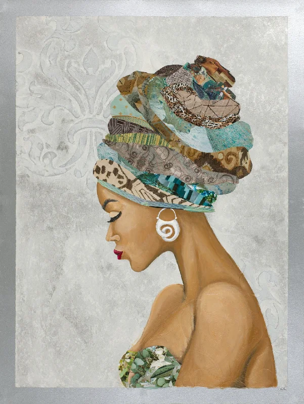 Wall decor with statement pieces-Small - African Goddess On Silver By Gina Ritter - Pearl Silver