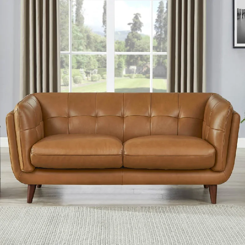 affordable sectional sofa -Solana - Waxy Pull-Up Leather Loveseat