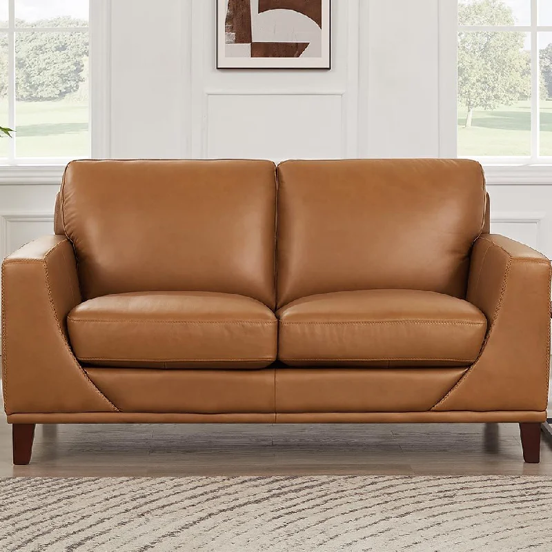 elegant sofa for family room -Soma - Leather Loveseat