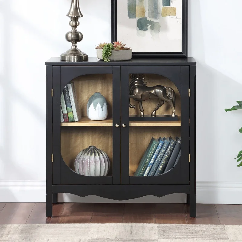 Storage Cabinet,Sideboard Buffet Cabinet,display cabinet with 2 Tempered Glass Doors, Adjustable Shelves