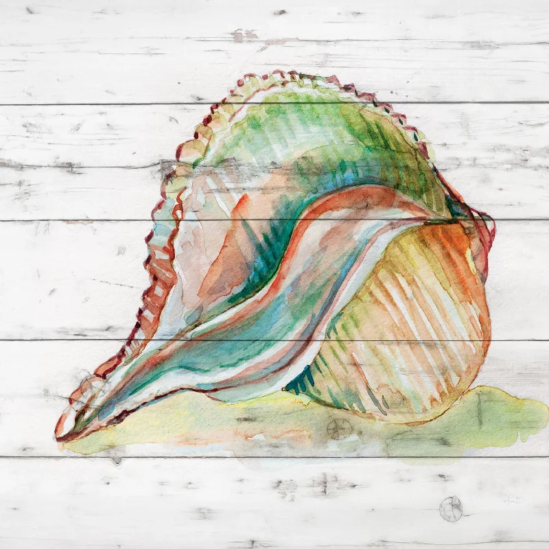 Wall decor with canvas fabric-Tye Dyed Shell II By Carol Robinson - Silver - Pearl Silver