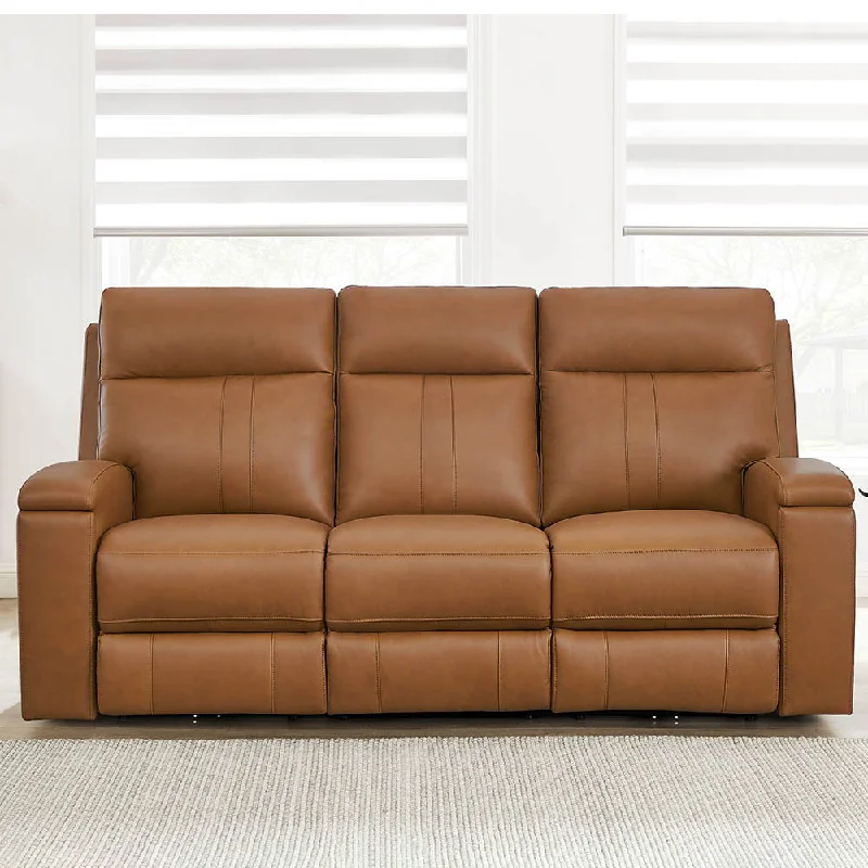 small sofa for narrow spaces -Venice - Power Headrest, Zero Gravity Reclining Sofa - Brown