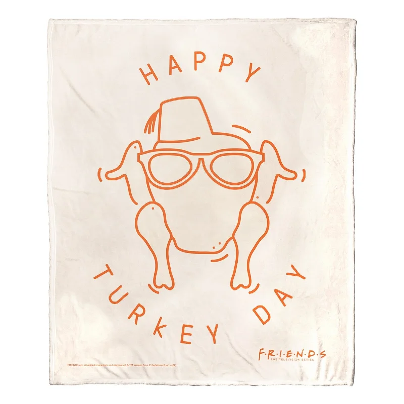 Moroccan throw blanket-Warner Brothers Friends Happy Turkey Day Silk Touch Throw Blanket