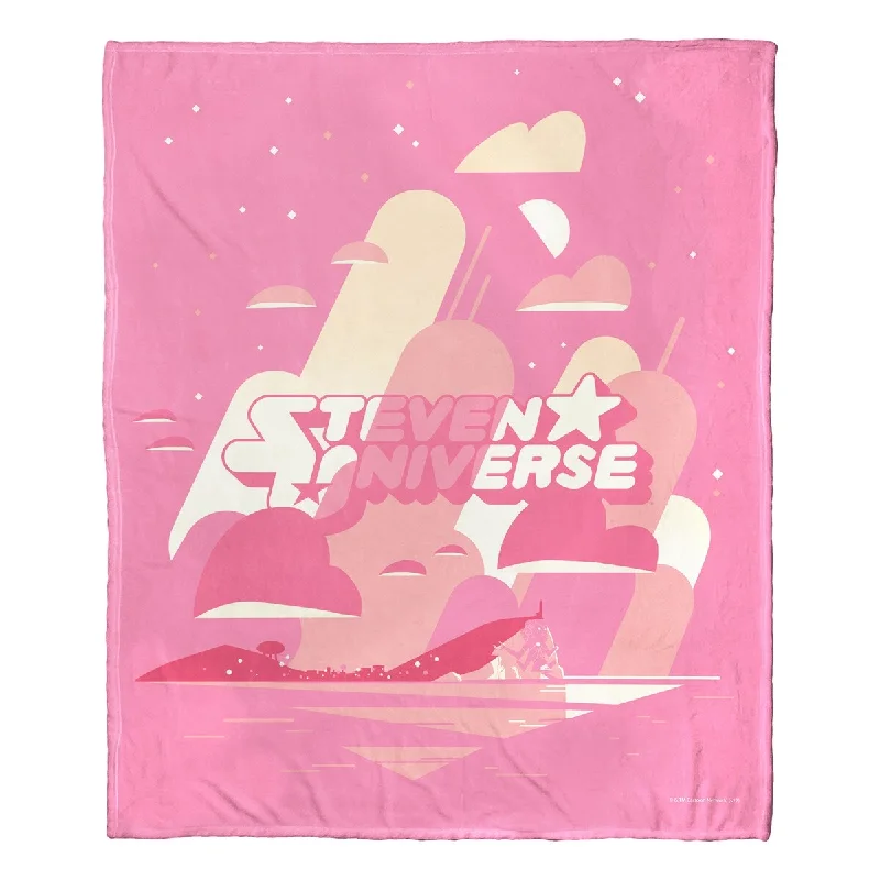 Rustic yacht throw blanket-Warner Brothers Steven Universe Pink Logo Silk Touch Throw Blanket